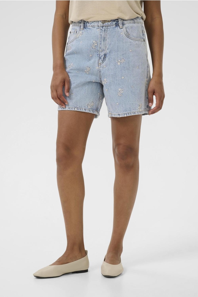 KABABETH HW DENIM SHORTS 10507494 107606 BLUE DENIM/FEATHER FLOWER